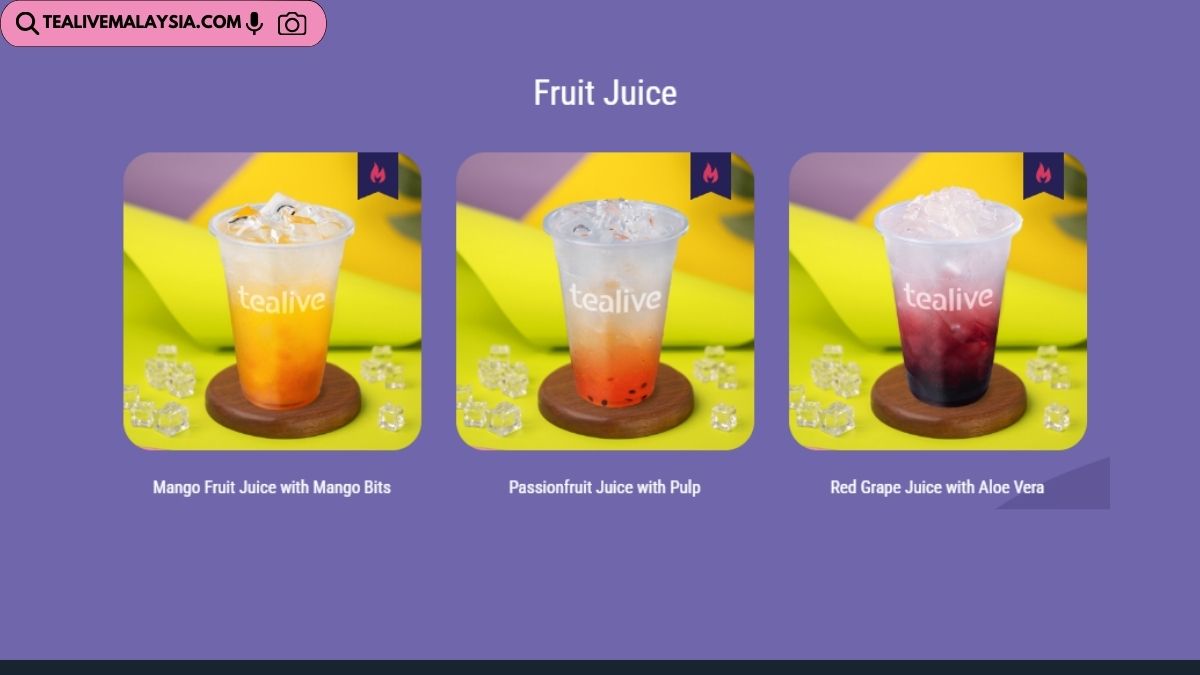 Tealive Fruit Juice Menu Prices